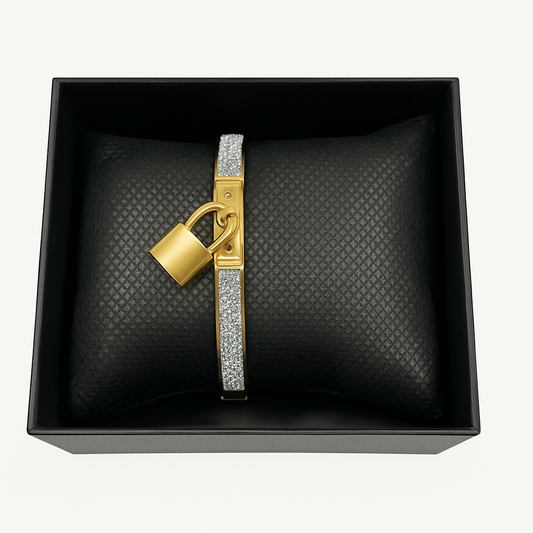 Rhinestone Lock Bracelet